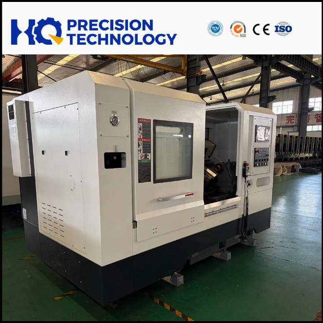 Side view of CNC lathe