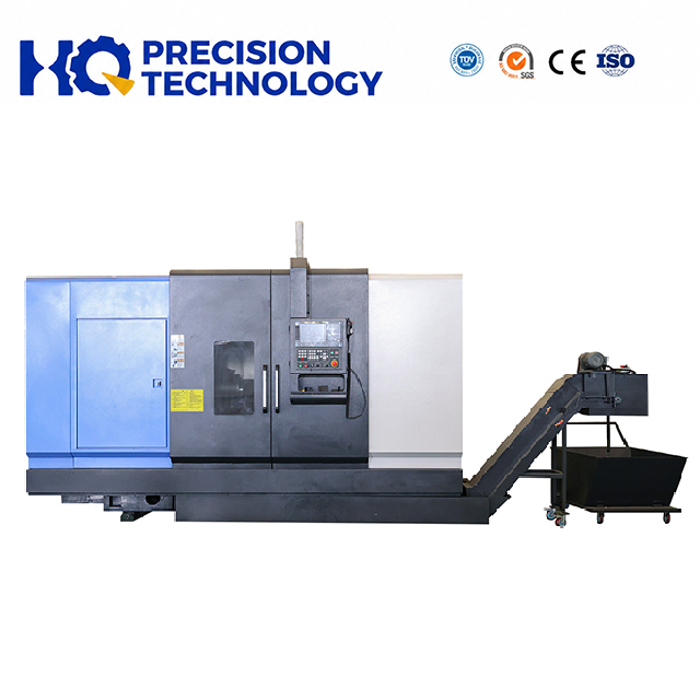 Slant bed CNC pipe threading lathe front view